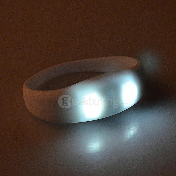 LED Tunnel silicone bracelet vibration sensor concert Evening performances Decorations - White