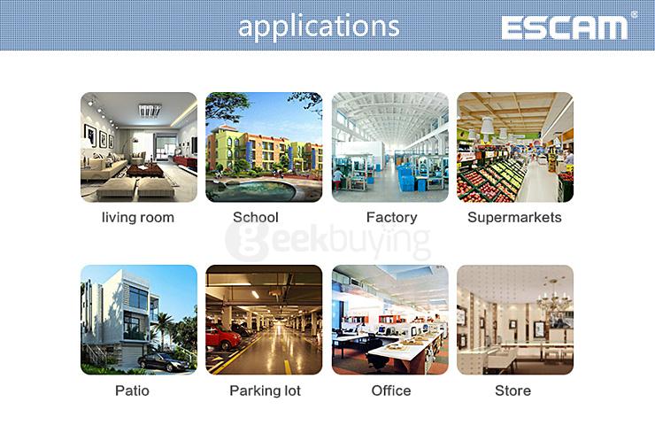 ESCAM QF001 WiFi 720P Smart Wireless Webcam Security Camera - White