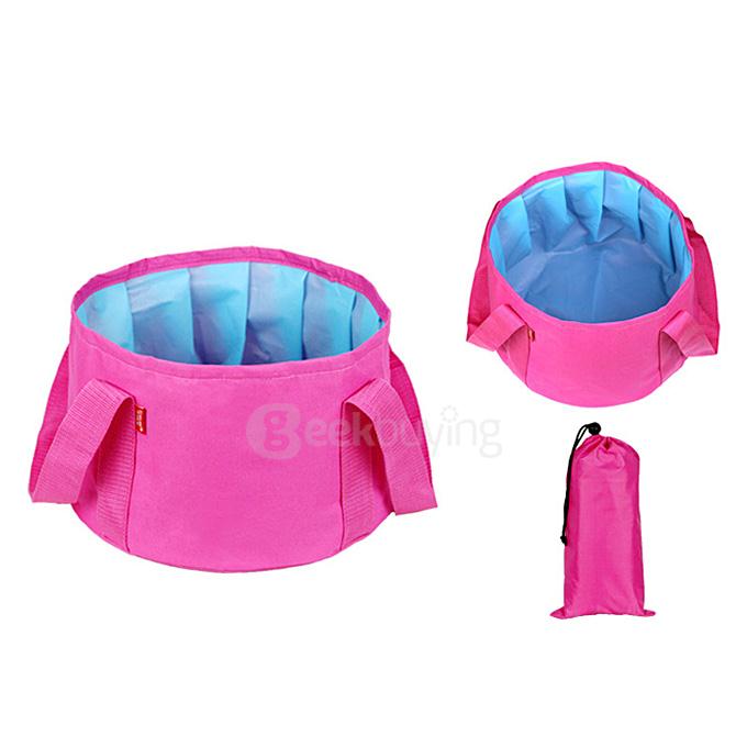 Portable Multi-purpose Folding Wash Basin for Outdoor Camping Hiking - Pink
