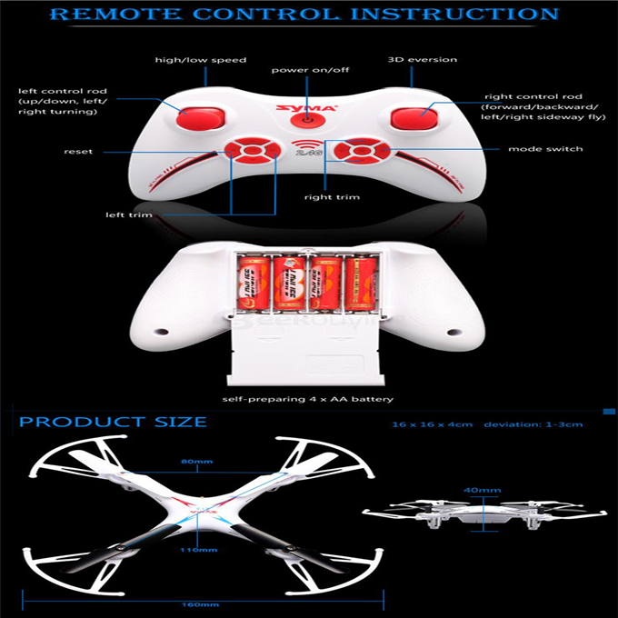 Syma X13 MIRACLE 2.4G 4CH 6-Axis Gyro Headless Mode Mini RC Quadcopter