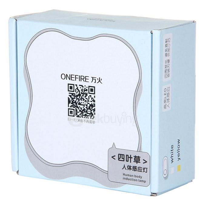 Clover Style Rechargeable 6-LED Human Body Sensor Light Control Night Lamp - Yellow Light