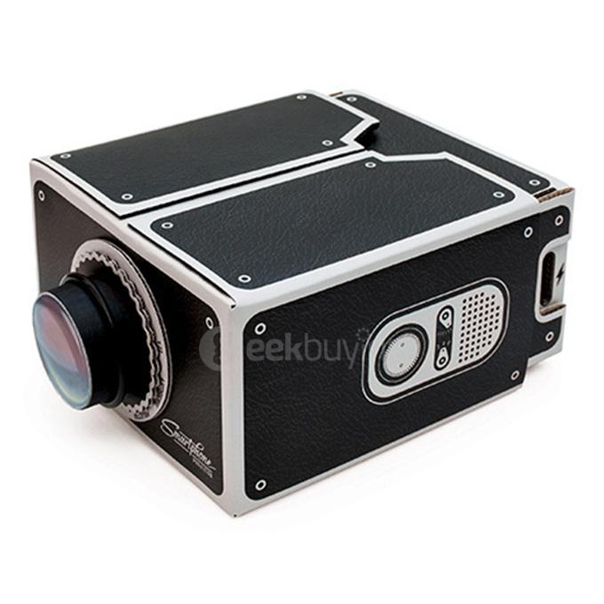 DIY Assembled Cardboard Smartphone Projector - Black