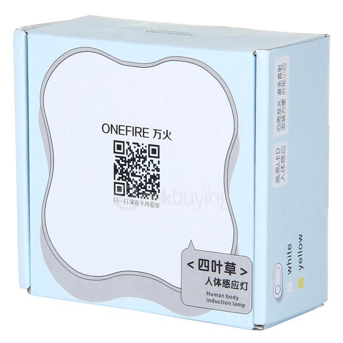 Clover Style Rechargeable 6-LED Human Body Sensor Light Control Night Lamp - White Light