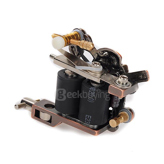 K400 Skull Casting Tattoo Machine High Stability Tattoo Machine 10 Warps Coils 7000-9000 R/Minute - Purple Bronze