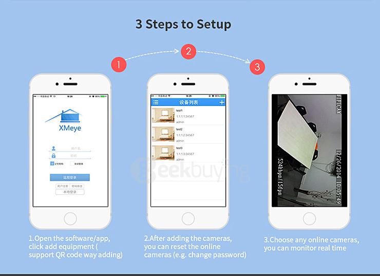 ESCAM QF001 WiFi 720P Smart Wireless Webcam Security Camera - White
