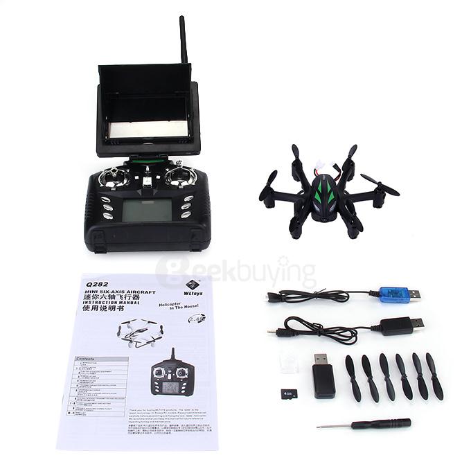 WLtoys Q282G 5.8G FPV With 2.0MP Camera 6-Axis RC Hexacopter RTF - Black+Green