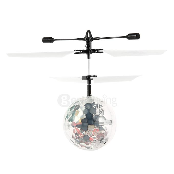 HCW520 Auto-Induction Remote Control Flying Ball with Music / Dazzling Light - Transparent + White