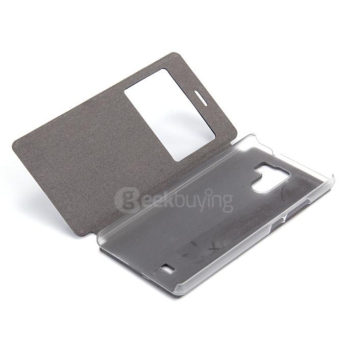 Protective Hard Cover Flip Stand Leather Case for UMI Fair Smartphone - Black