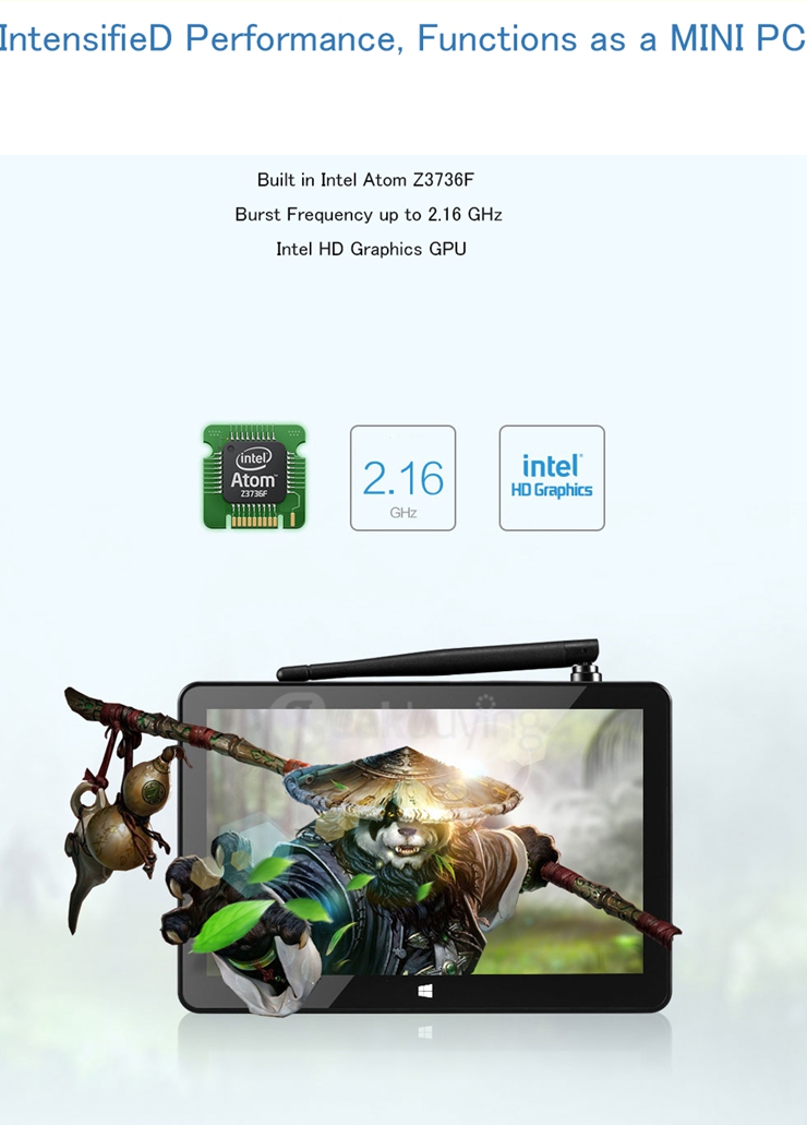 [Spain Stock] PIPO X9 8.9 inch 2G/64G Dual Boot Windows 10 Android 4.4 Tablet Mini PC Intel Z3736F Quad Core WiFi Bluetooth Ethernet HDMI