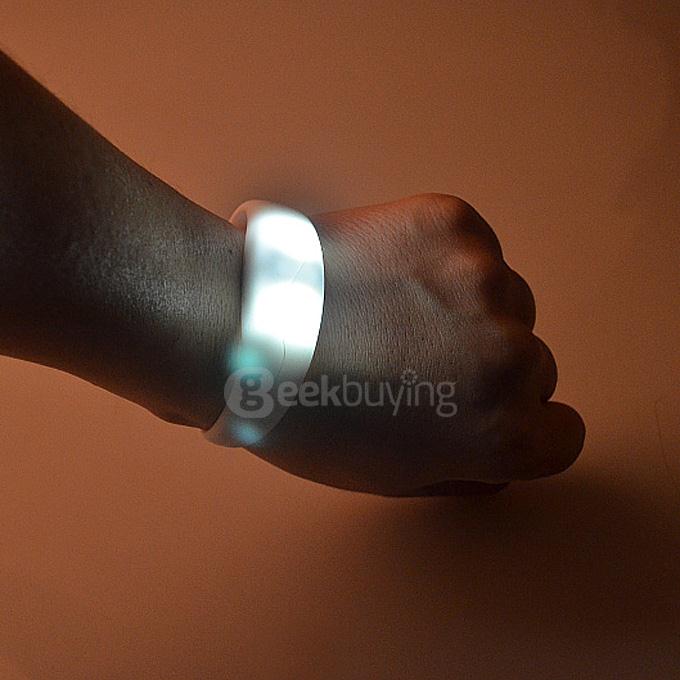 LED Tunnel silicone bracelet vibration sensor concert Evening performances Decorations - White