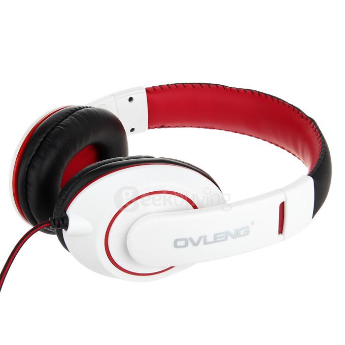 OVLENG X13 Wired 3.5mm Headphones Dedicated Wire Control Voice Computer Headset Karaoke Gaming Headphone - White