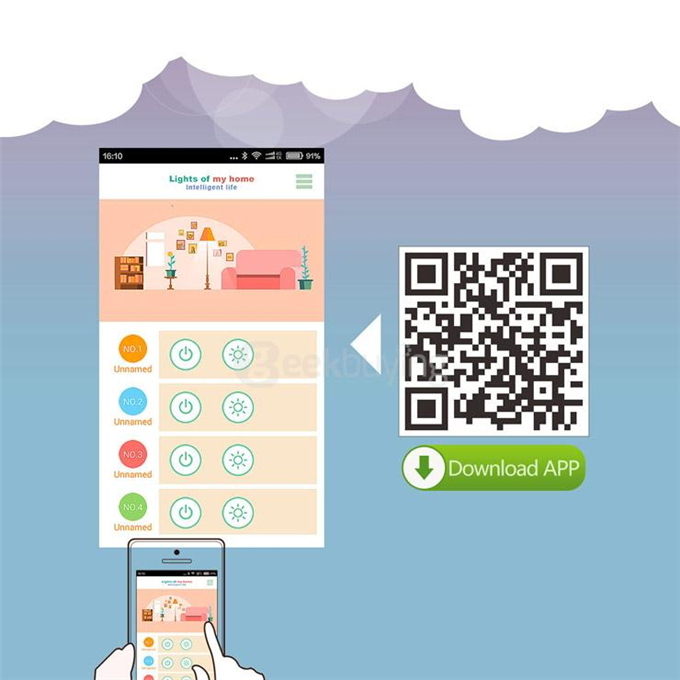 Semlamp SL-101 E27 5W iOS Android APP Control LED Lamp 3 Mode LED Light Bulb - Cool White