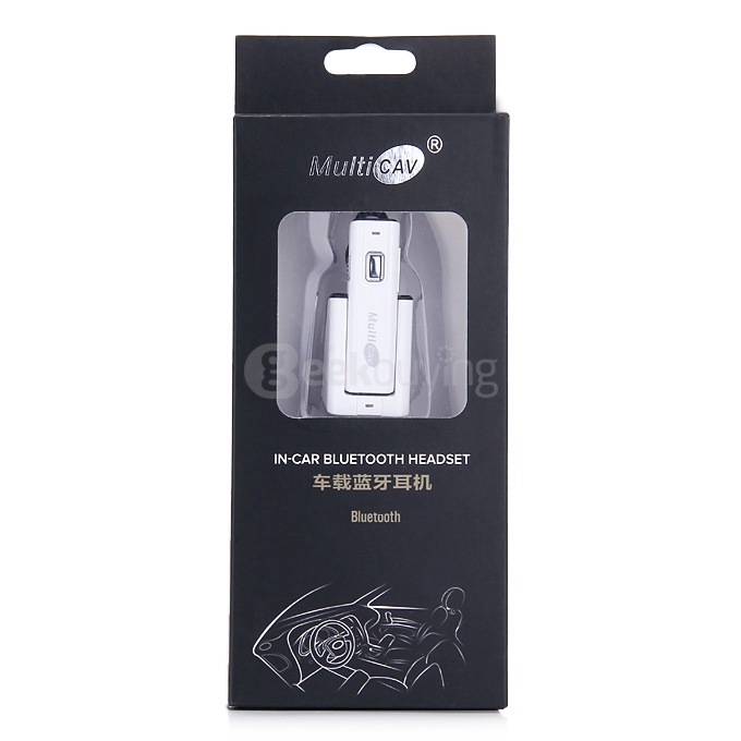 Multi CAV C28 Audio Bluetooth 4.1 Headset HandsFree Car Kit For Cell phone - White