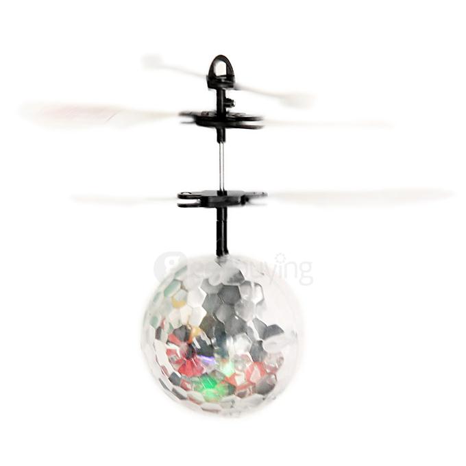 HCW520 Auto-Induction Remote Control Flying Ball with Music / Dazzling Light - Transparent + White