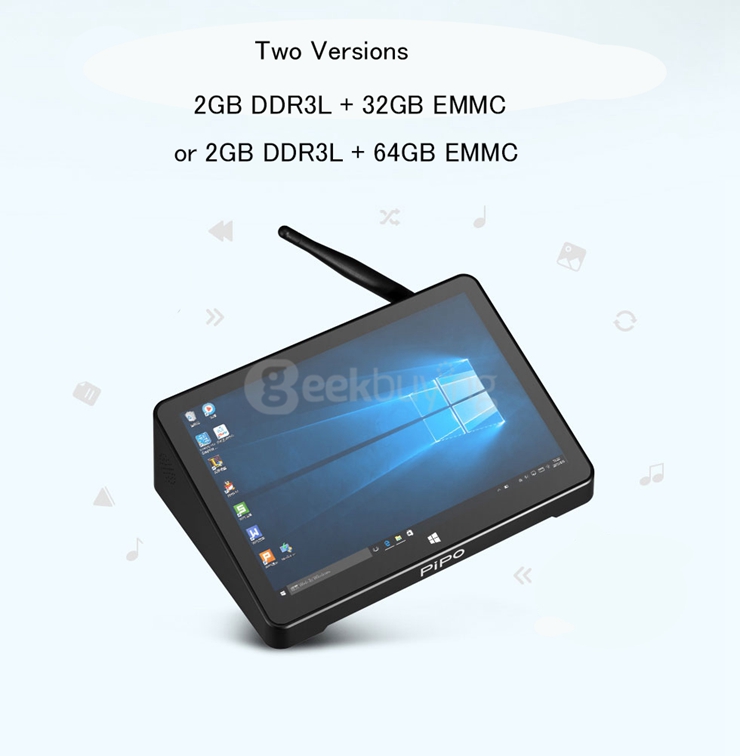 [Spain Stock] PIPO X9 8.9 inch 2G/64G Dual Boot Windows 10 Android 4.4 Tablet Mini PC Intel Z3736F Quad Core WiFi Bluetooth Ethernet HDMI