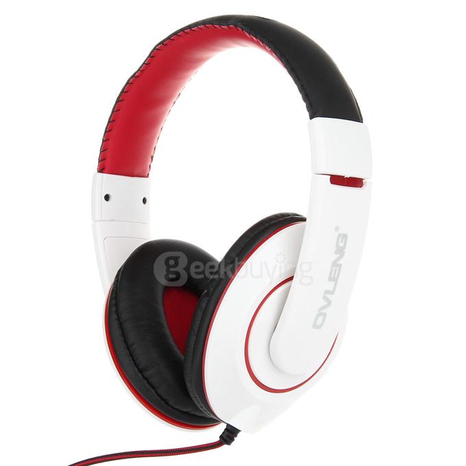 OVLENG X13 Wired 3.5mm Headphones Dedicated Wire Control Voice Computer Headset Karaoke Gaming Headphone - White