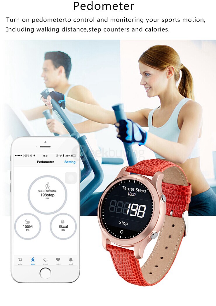 ZGPAX S360 Multilingual Smart Watch MTK2502 BT4.0 With SOS Emergency Call Sleep Monitor  - Red