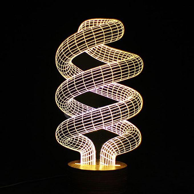 Spiral 3D Cartoon USB Mood LED Lamp Creative Atmosphere Table Lamp Night Light - Warm White