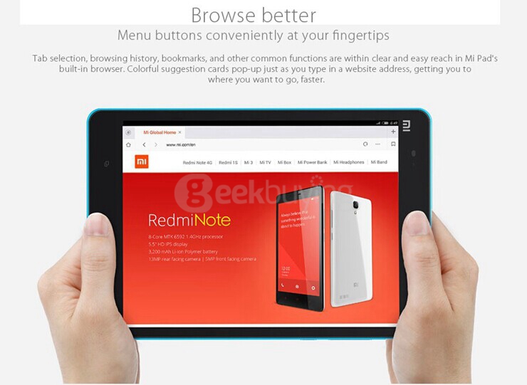 [Spain Stock] Xiaomi MiPad 7.9 Inch MIUI V6 Android 4.4 2GB/64GB Tablet PC NVIDIA Tegra K1 Quad Core 2.2GHz IPS Retina 2048*1536 Bluetooth WiFi - Black+White