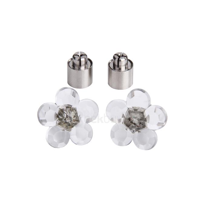 LED Luminous Petals Korean Style Diamond Earrings - Pink