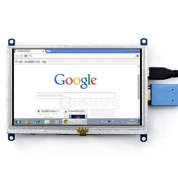 5inch HDMI LCD (B) 800x480 High Resolution with Transparent Case for For Raspberry Pi/BB BLACK/Banana Pi Mainboard/PC