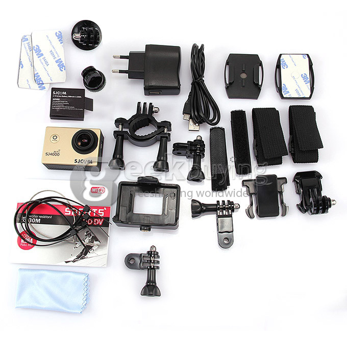 SJCAM Original SJ4000 WiFi Action Camera Novatek 12MP 1080P H.264 1.5 Inch 170 Degrees Wide Angle Lens Diving HD Camcorder Car DVR support AV out - Golden