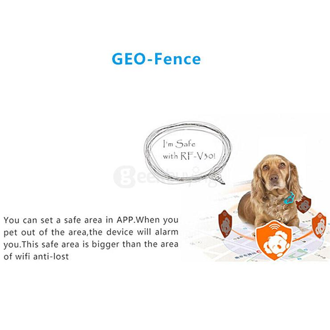 Reachfar RF-V30 IP66 Multifunctional Wi-Fi GPS Tracker Dog Cat Pet Tracker Long Standby Timer Electric Fence - Gold