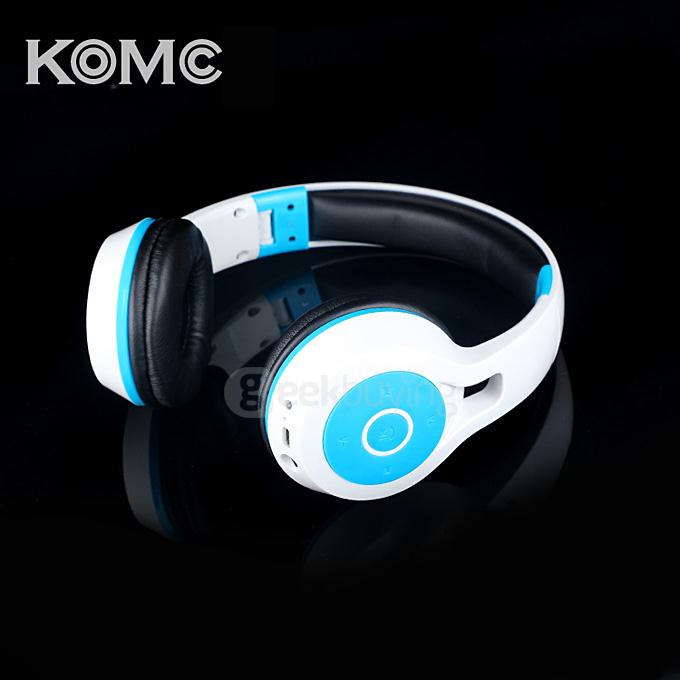 KOMC 6200 Bluetooth Audio Headset with Mic - White+Blue