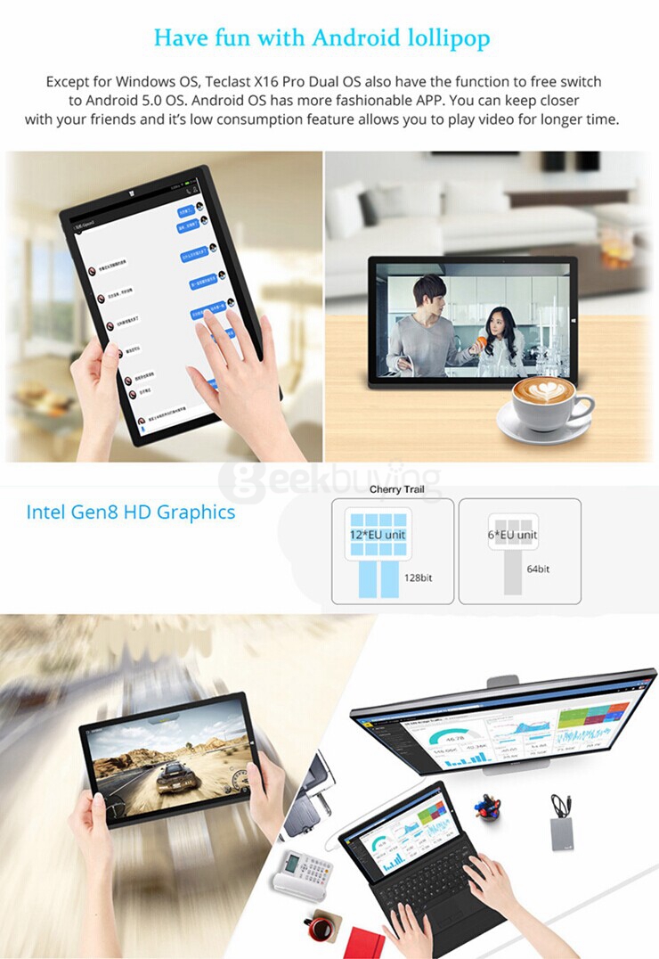 [Bundle] Teclast X16 Pro Dual OS Windows10 & Android5.1 4GB/64GB 11.6