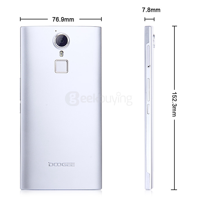[HK Stock] DOOGEE F5 5.5Inch FHD SHARP Screen Android 5.1 3GB RAM 16GB ROM Smartphone 64bit MT6753 Octa Core Touch ID - Silver