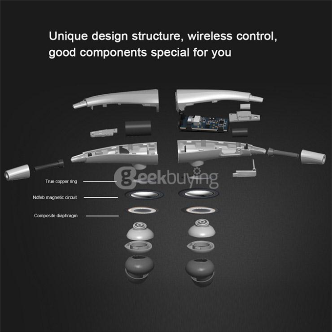 Dacom Magnetic Wireless Bluetooth Sports Stereo Earphones BT4.1 Sweatproof Headphones Handsfree with Mic - Silver+White