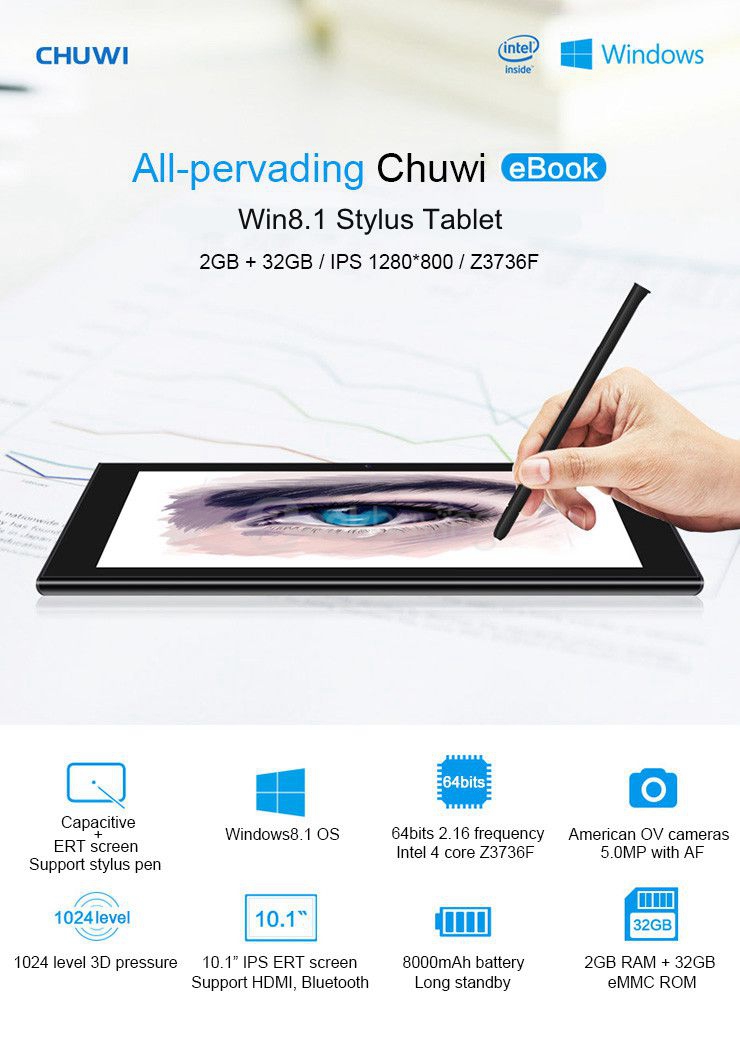 [Spain Stock]Chuwi eBook Stylus Tablet 10.1