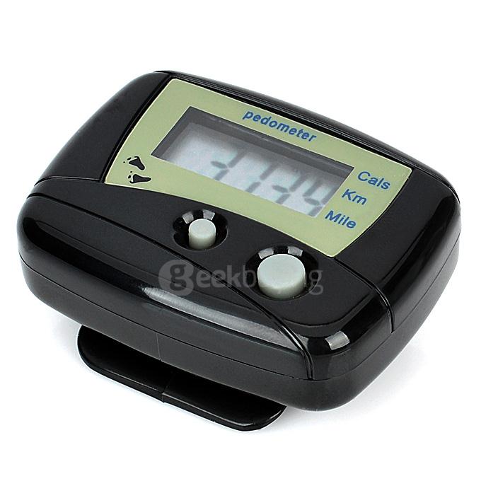 Black Step Pedometer Walking Distance Counter