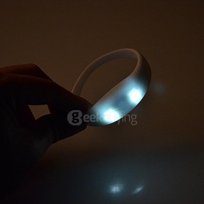 LED Tunnel silicone bracelet vibration sensor concert Evening performances Decorations - White