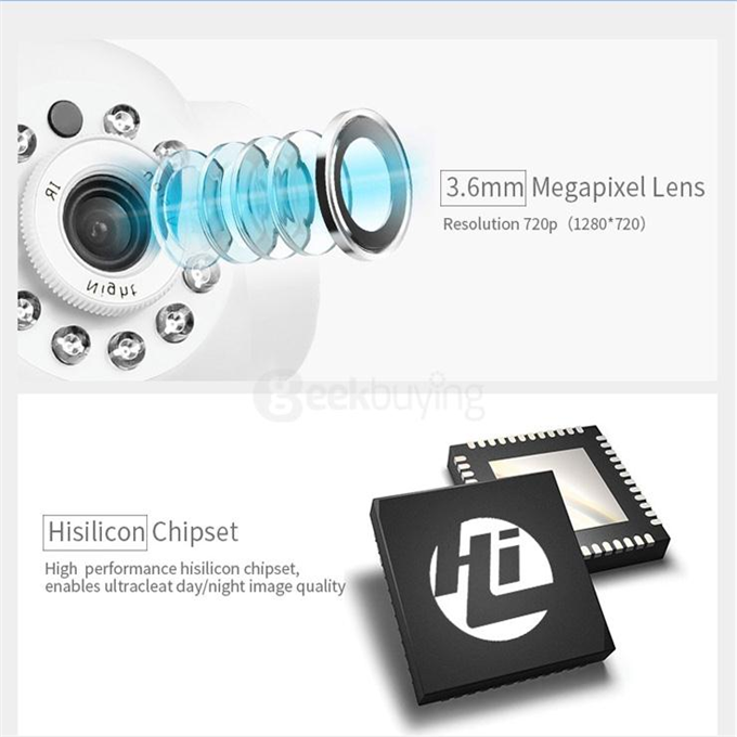 ESCAM QF001 WiFi 720P Smart Wireless Webcam Security Camera - White