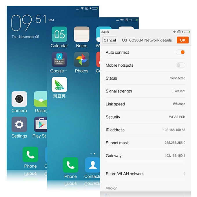 Xiaomi Mi4C 5.0inch Android 5.1 2GB 16GB Smartphone 4G FDD-LTE 64-bit Snapdragon 808 Hexa Core 1.8GHz 13.0MP 5.0MP USB Type-C Edge Touch - Blue