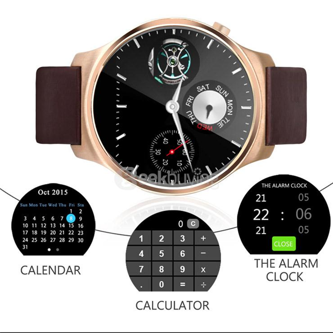 Oukitel A29 MT2502C Smart Watch Phone 1.22inch Sapphire Screen Capacitive Touch SIM Bluetooth 4.0 IP53 Waterproof - Gold