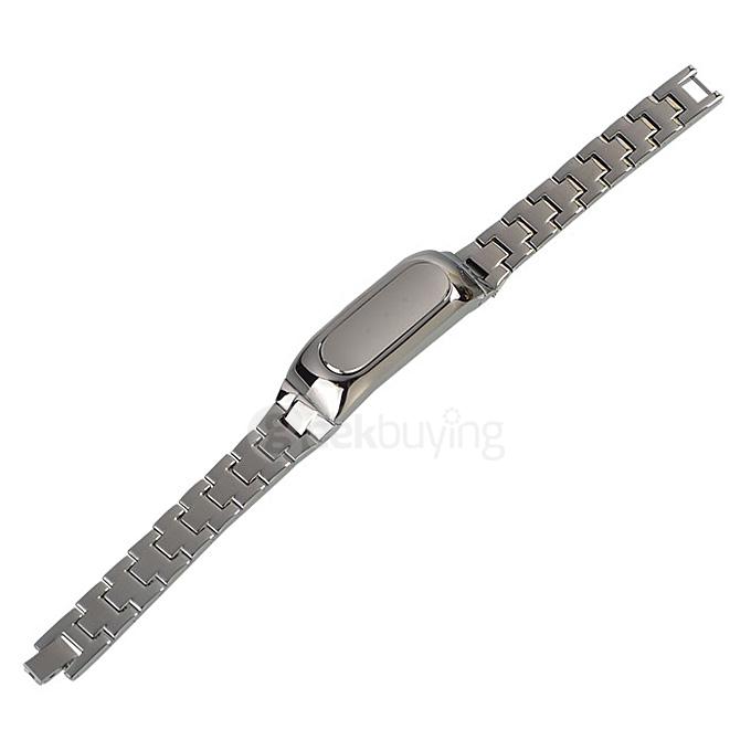 Xiaomi MiBand Replaceable Stainless Steel Band Strap with Stainless Steel Case - Silver