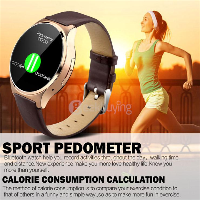 Oukitel A29 MT2502C Smart Watch Phone 1.22inch Sapphire Screen Capacitive Touch SIM Bluetooth 4.0 IP53 Waterproof - Gold