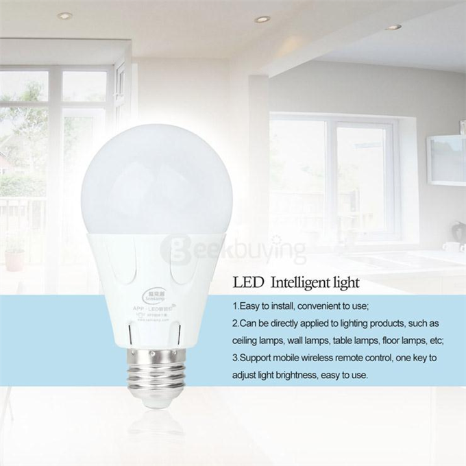 Semlamp SL-101 E27 5W iOS Android APP Control LED Lamp 3 Mode LED Light Bulb - Cool White