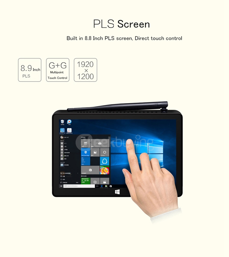 [Spain Stock] PIPO X9 8.9 inch 2G/64G Dual Boot Windows 10 Android 4.4 Tablet Mini PC Intel Z3736F Quad Core WiFi Bluetooth Ethernet HDMI