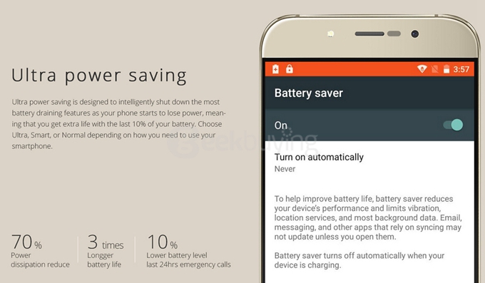 Umi ROME 5.5 inch HD 4G FDD LTE Android 5.1 3GB RAM 16GB ROM Smartphone MTK6753 Octa Core 1.3GHz - Gold