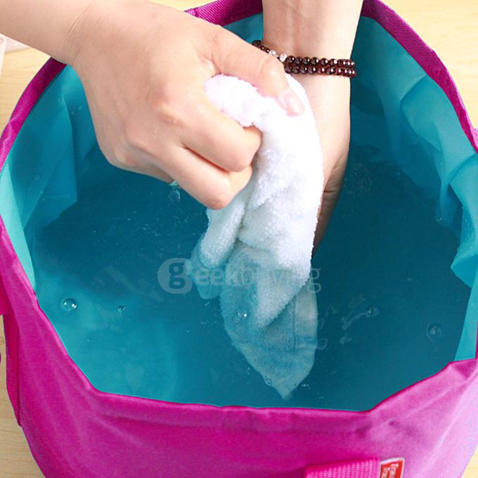 Portable Multi-purpose Folding Wash Basin for Outdoor Camping Hiking - Pink