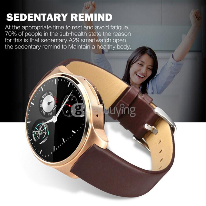 Oukitel A29 MT2502C Smart Watch Phone 1.22inch Sapphire Screen Capacitive Touch SIM Bluetooth 4.0 IP53 Waterproof - Gold