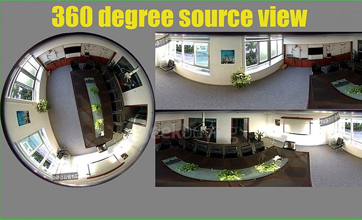 Escam Panarama QP130 3D 1.3MP Fish Eye 1280*1024 H.264 Onvif P2P Day/Night Network IP Camera - US Plug