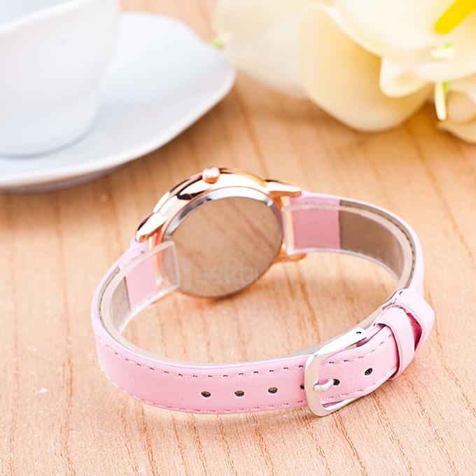 T3000022 Rome Rhinestone Ladies Leather Watch with Luminous Needle - Pink