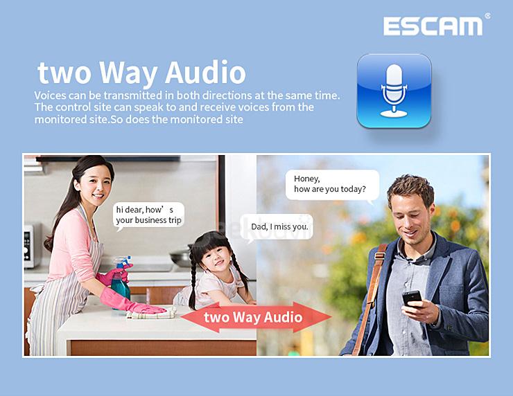 ESCAM QF001 WiFi 720P Smart Wireless Webcam Security Camera - White