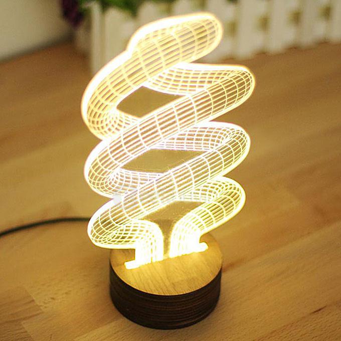 Spiral 3D Cartoon USB Mood LED Lamp Creative Atmosphere Table Lamp Night Light - Warm White