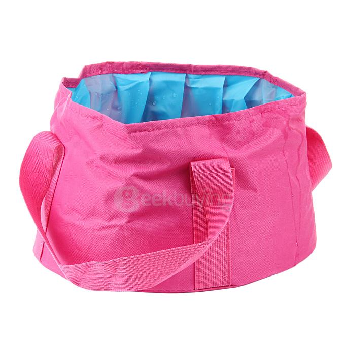 Portable Multi-purpose Folding Wash Basin for Outdoor Camping Hiking - Pink