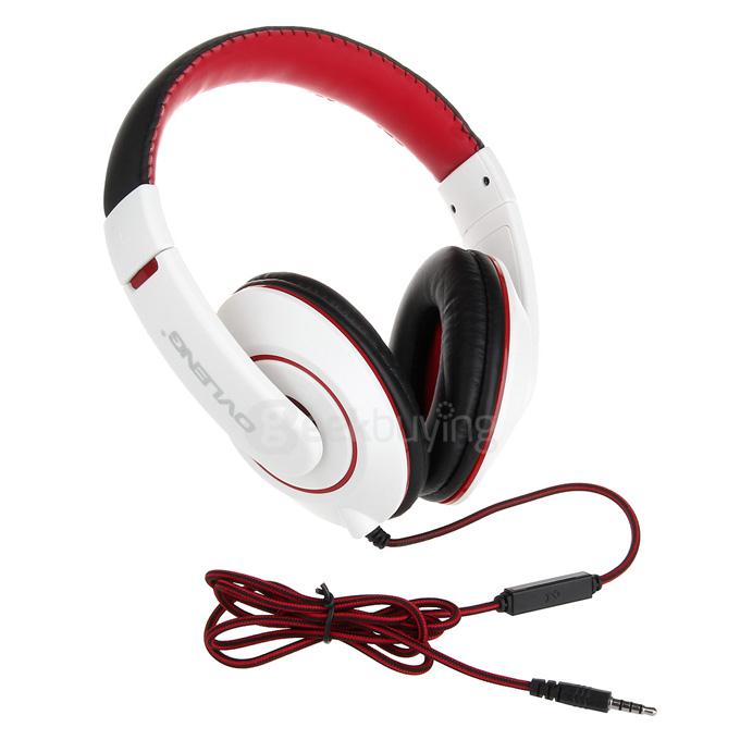 OVLENG X13 Wired 3.5mm Headphones Dedicated Wire Control Voice Computer Headset Karaoke Gaming Headphone - White